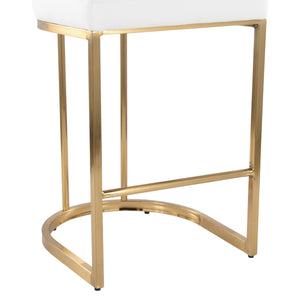English Elm Fixed-height Barstools Powder Coated Steel Frame Brown Upholstered Seat Set of Two B202P471215