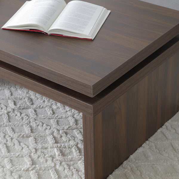 English Elm Wood Coffee Table Solid Fir Rectangular Design for Living Room Mid-century Farmhouse W1117P276603