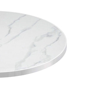 English Elm Round Bistro Dining Table Faux Marble Tulip Base Compact Cafe Style for Small Spaces W3316P457539
