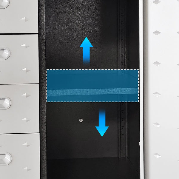English Elm Sturdy Rolling Steel Garage Cabinet with Locking Drawers and Diamond Plate Workshop Storage T2398P222836