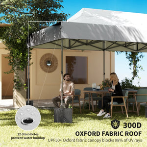 English Elm Portable 10x20 Ft Steel Frame Pop up Canopy with Upf50 Oxford Fabric for Events White T3971P466702