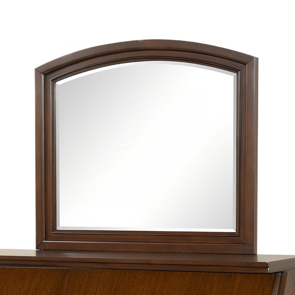 English Elm Meade Dark Cherry Arch Mirror with Low Distortion Glass, Carved Thick Frame & Wood Veneer Finish B078P384073