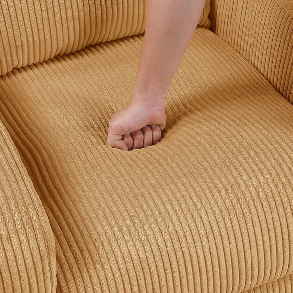 English Elm Contemporary Power Lift Chair Recliner with Plush Corduroy, Foam-Over-Coil Support & Side Pocket Yellow 31 L x 29 W x 24 H B011P395834