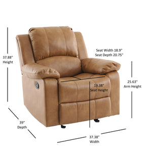 English Elm Charlotte Faux Leather Glider Recliner with Pub Back and Plush Cushion Support B050P322573