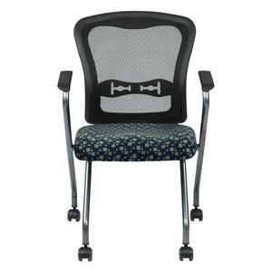 OSP Home Furnishings Deluxe Pro-line Ii Folding Nesting Armchair with Mesh Back for Conference Spaces Moon 84440-K116