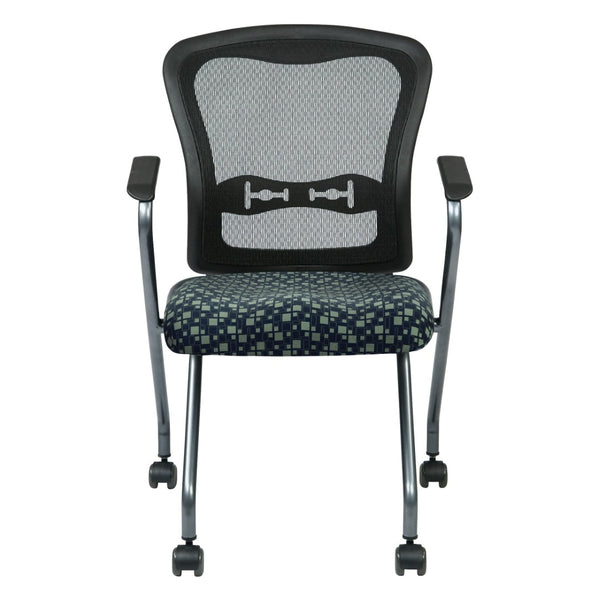 OSP Home Furnishings Deluxe Pro-line Ii Folding Nesting Armchair with Mesh Back for Conference Spaces Moon 84440-K116