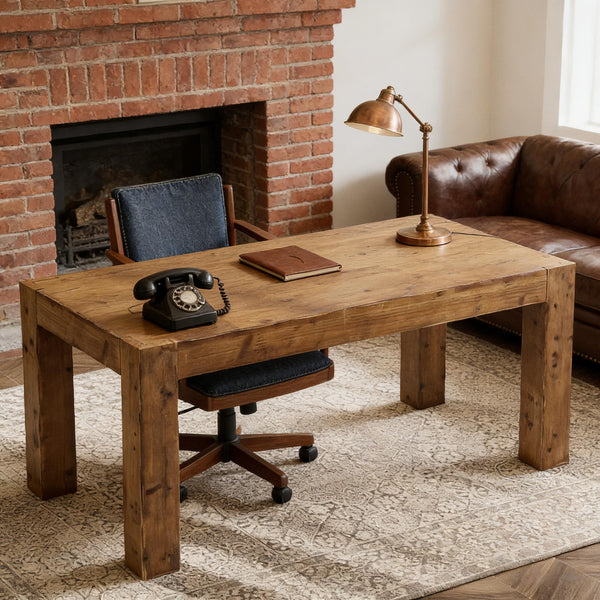English Elm Sturdy Two-tier Computer Desk with File Cabinet and Monitor Riser for Home Office T3971P458718