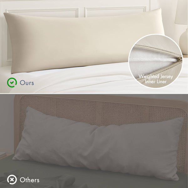 English Elm 1- Piece Full Body Cooling Pillow with Nylon Spandex Cover for Side Sleepers Neutral B035P482974