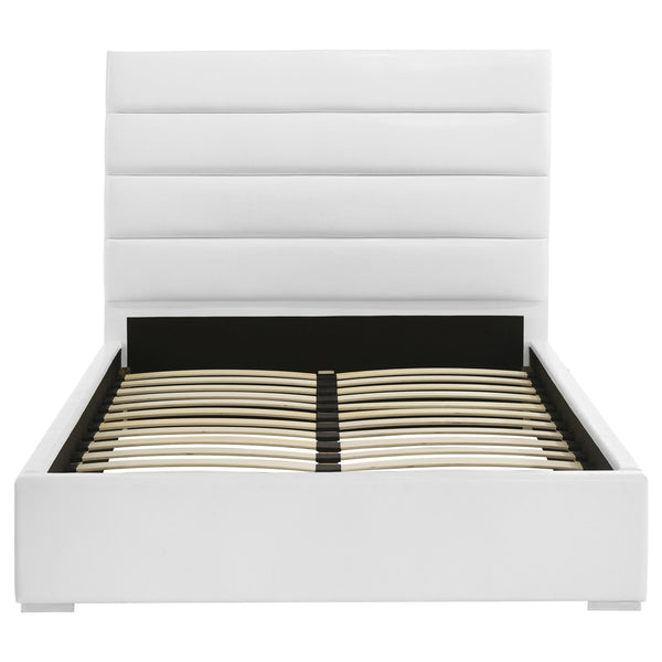 English Elm Dulcey Faux Leather Platform Bed Channel Tufted Headboard Modern Bedroom Frame B062S01508