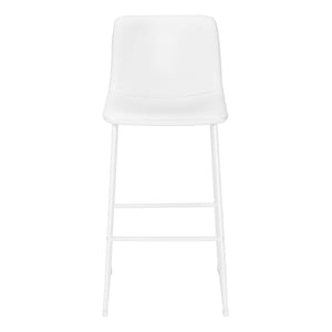 English Elm Office Bar Height Chair with Curved Supportive Back and Cushioned PU Seat on Slim Metal Frame White 30 L x 23 W x 11 H B2710P219929