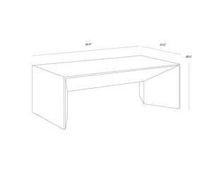 Sunpan NOMAD Concrete Coffee Table - Modern Minimalist Grey Design with Sculptural Depth for Living Rooms 101554