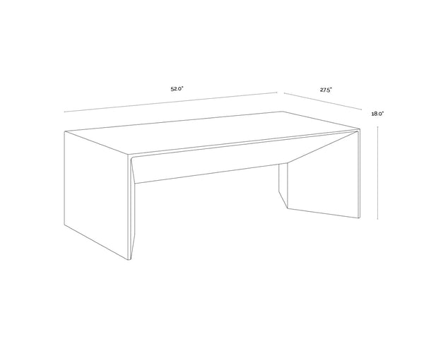 Sunpan NOMAD Concrete Coffee Table - Modern Minimalist Grey Design with Sculptural Depth for Living Rooms 101554