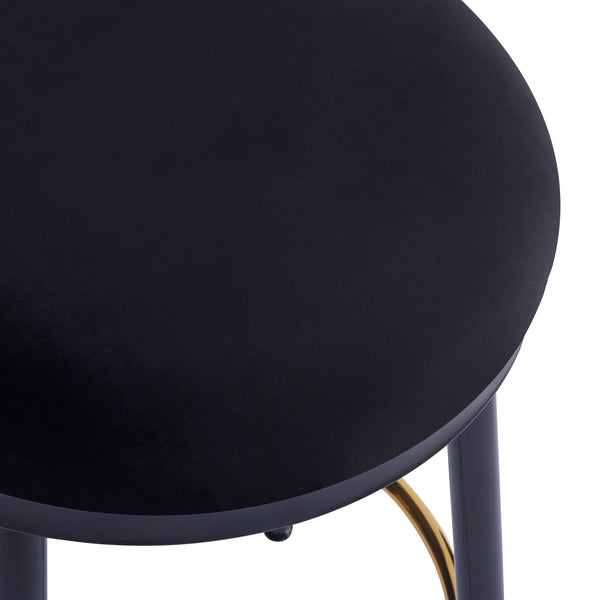 English Elm Christopher Knight Home® - 24.75'' Modern Counter Stools Set Of 4 - Chic Black Velvet & Iron Frame With Gold Footrest For Style! N780P189729B-2