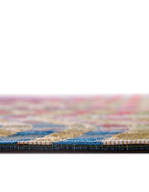 Unique Loom Outdoor Modern Wavy Machine Made Geometric Rug Multi, Beige/Blue/Brown/Cream/Green/Red/Navy Blue/Olive/Orange 2' 7" x 12' 0"