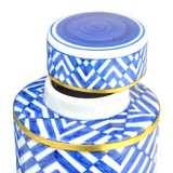 Blue & White Optical Tea Jar Set of 2