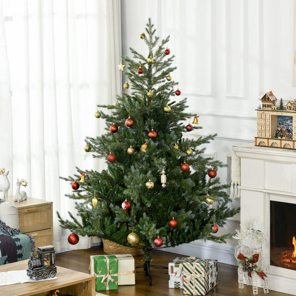 English Elm Homcom 6Ft Lifelike Artificial Christmas Tree With 795 Branches, Easy Setup, Steel Base & Safe Design W2225P229600