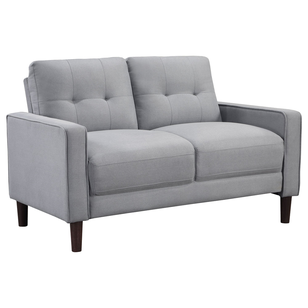 English Elm Harvey Grid Tufted Track Arm Loveseat in Neutral Performance Fabric for Compact Spaces B062P440341
