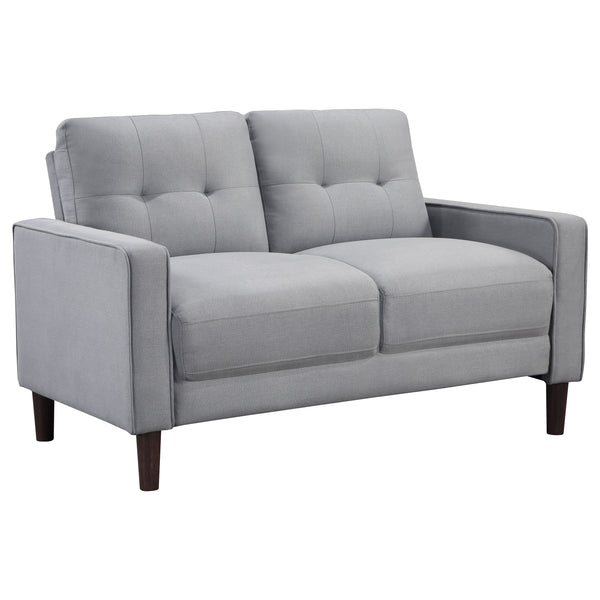 English Elm Harvey Grid Tufted Track Arm Loveseat in Neutral Performance Fabric for Compact Spaces B062P440341
