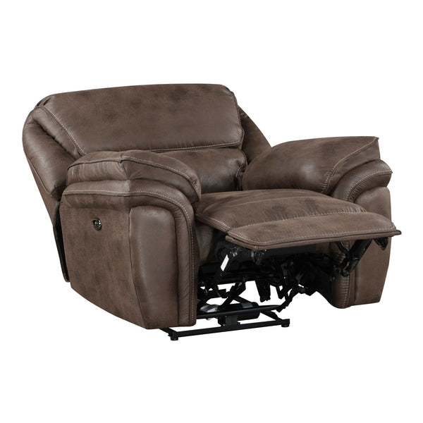 English Elm Plush Power Recliner with Usb Port Microfiber Upholstery and Solid Wood Frame Support B011P229987