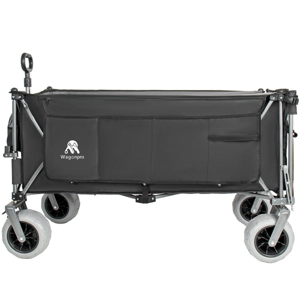 English Elm 67in Heavy Duty Utility Wagon with Extendable Tailgate and All Terrain Wheels 500lb Capacity Black+ Gray W2932P417660