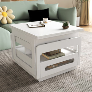 English Elm 3 3-in-1 Convertible Coffee Table with Lift Top & Storage Cabinet, Modular Space-Saving Design for Living W331P280668