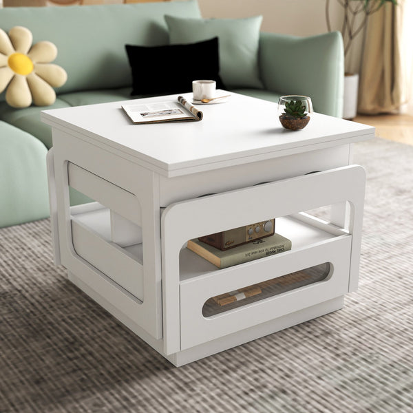 English Elm 3 3-in-1 Convertible Coffee Table with Lift Top & Storage Cabinet, Modular Space-Saving Design for Living W331P280668