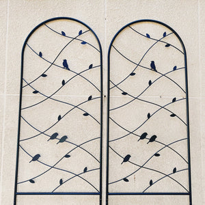English Elm 4 Pack Powder-coated Metal Garden Trellis Panels Rustproof Climbing Plant Support Outdoor W1586P268069