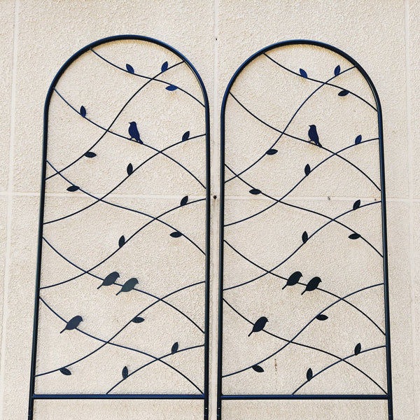 English Elm 4 Pack Powder-coated Metal Garden Trellis Panels Rustproof Climbing Plant Support Outdoor W1586P268069