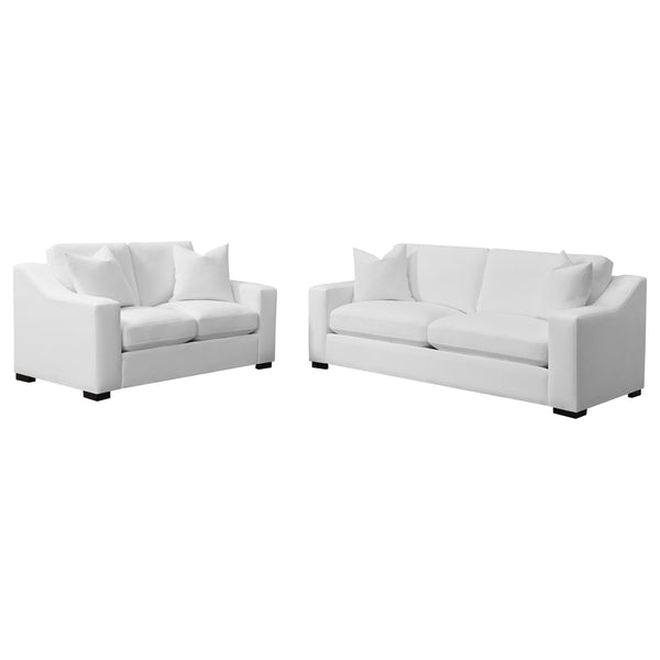 English Elm Chelan Plush Sofa and Loveseat Set with Sloped Arms for Contemporary Living Rooms B062S01791