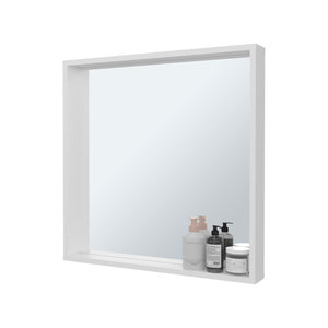 English Elm Medicine Cabinet White 23.6" H with Mirror & Single Shelf, Eco-Friendly Engineered Wood, Compact Storage B097P395879