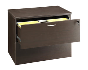 OSP Home Furnishings Napa 2 Drawer Lateral File Cabinet with Locking Drawers and Adjustable Shelf for Office Espresso NAP-12-ESP