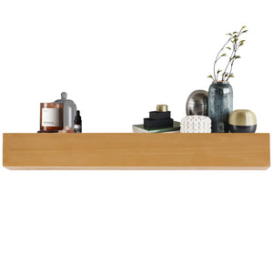 English Elm 48'' Solid Fir Wood Floating Mantel Shelf Farmhouse Style for Living Room Walls Light Brown W2640P386603