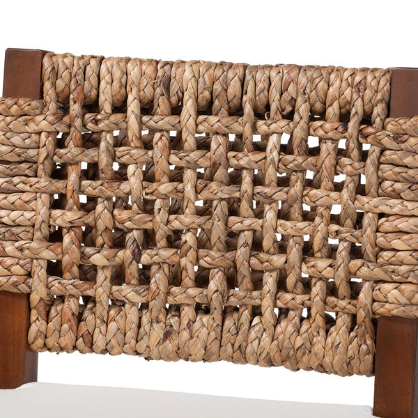English Elm Modern Handcrafted Seagrass Woven Mahogany Counter Stool for Kitchen Island B2750P467867