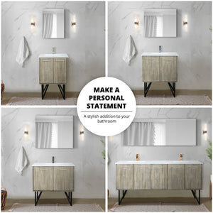 English Elm Rustic Acacia Bath Vanity With White Quartz Top & Chrome Faucet Set - Stylish Storage Solution! B2731P259600-GIGA