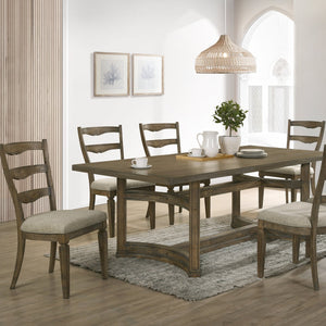 English Elm Beige Ladder Back Dining Chairs Set Of 2 – Weathered Oak Finish, Modern Design & Comfortable Seating B062P209273