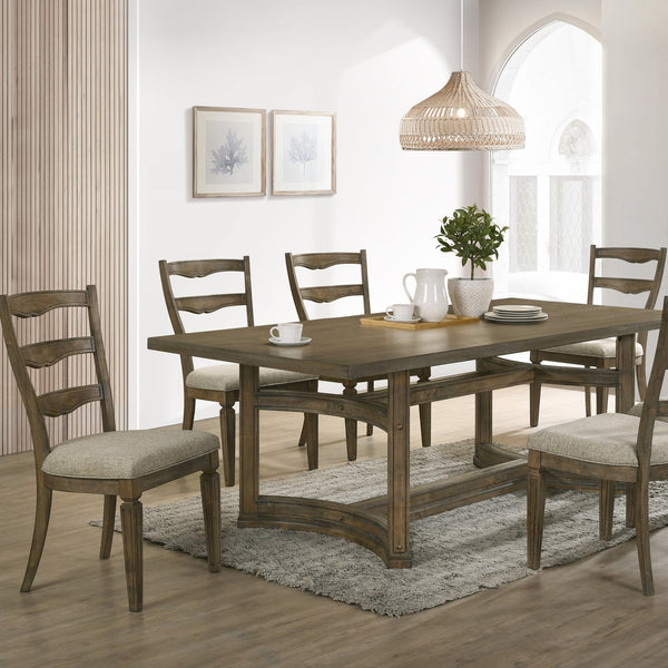 English Elm Beige Ladder Back Dining Chairs Set Of 2 – Weathered Oak Finish, Modern Design & Comfortable Seating B062P209273