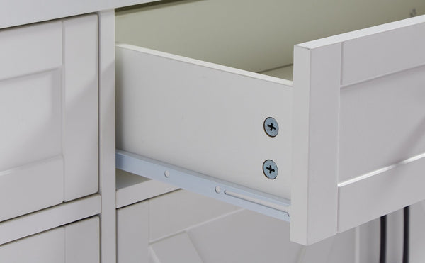 English Elm Tv Cabinet Set - Modern White & Walnut Multifunctional Storage Solution For Living Room, 113.5" L W1162S00018-GIGA