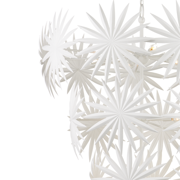 Bismarkia White Chandelier Inspired by Nature, Elegant Design with 13 Lights for Stunning Spaces