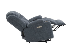 English Elm Blue Power Lift Recliner Chenille with Heat, Massage & Lift Assist — Remote Control, Plush Comfort B062P215447