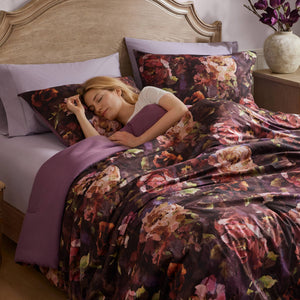 English Elm 4-piece Queen Velvet Floral Comforter Set with Ruched Pillow for Luxe Bedrooms B035P463193