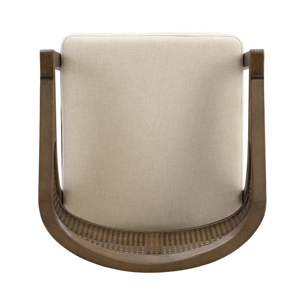 English Elm Wooden Rubberwood Counter Stools with Woven Rattan Back Mid Century Set of Two Beige,Walnut N771P257313T