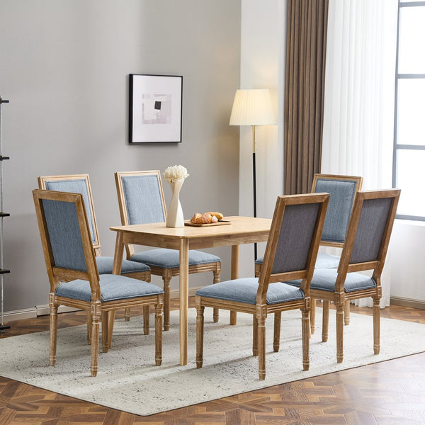 English Elm Christopher Knight Home® - [Set Of 6] Vintage French Country Dining Chairs - Elegant Cane Backrest & Plush Seats - Rustic Charm N767P263677D_6