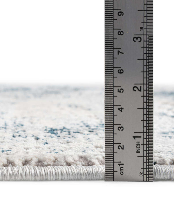 Unique Loom Finsbury Sarah Machine Made Abstract Rug Blue, Ivory/Gray/Light Blue 7' 10" x 10' 0"