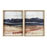 INK+IVY Dreaming Modern/Contemporary Abstract Landscape Diptych 2-Piece Framed Glass Wall Art Set II95G-0156 Blue/Multi