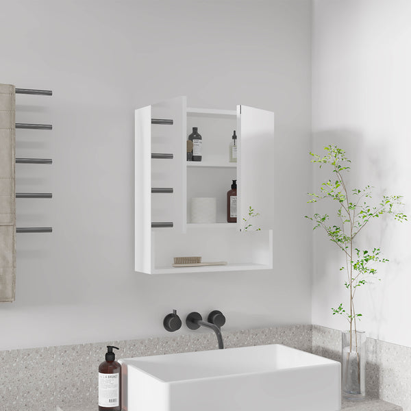 English Elm Wanna 23" High Double Door Medicine Cabinet White with 2 Adjustable Shelves + Open Shelf for Bath B200P286959