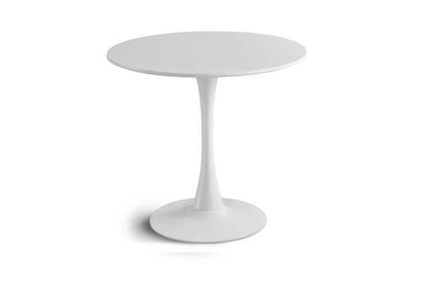 English Elm Round White Pedestal Dining Table 31.5" Tulip Mid-Century Fiberboard Modern Compact Seats 2-4 W2720P204019