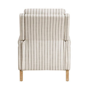 English Elm Classic Farmhouse Push-Back Recliner Chair with Striped Fabric, Nailhead Trim, Solid Wood Frame, 300lb Capacity B011P396186