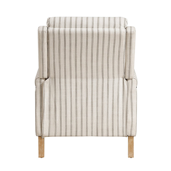 English Elm Classic Farmhouse Push-Back Recliner Chair with Striped Fabric, Nailhead Trim, Solid Wood Frame, 300lb Capacity B011P396186