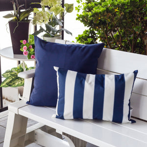 English Elm Horizon Stripe Pillow 14"X20" - Coastal-Inspired, Weather-Resistant Comfort For Indoors & Outdoors B357P367231
