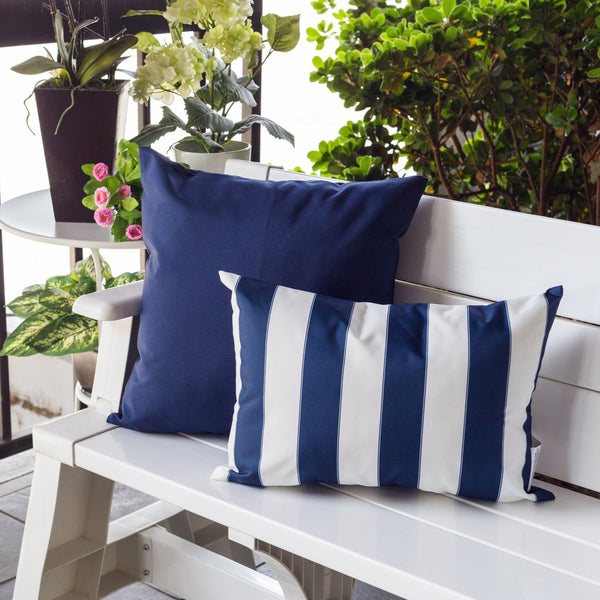 English Elm Horizon Stripe Pillow 14"X20" - Coastal-Inspired, Weather-Resistant Comfort For Indoors & Outdoors B357P367231